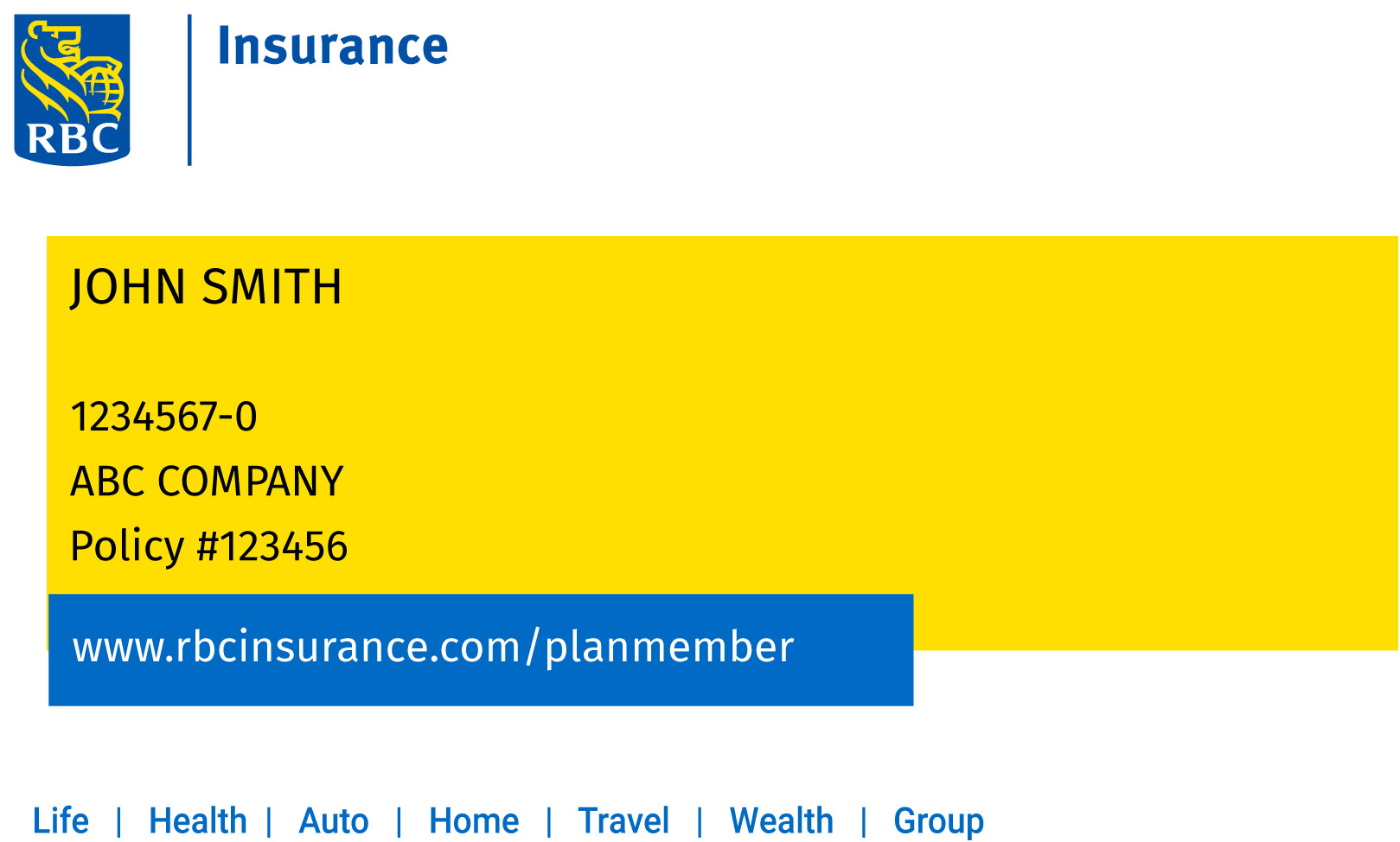 RBC insurance card