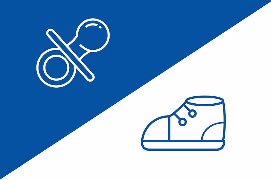 Illustration of a baby shoe.