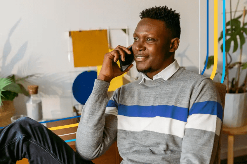 Man getting 24/7 support on the phone