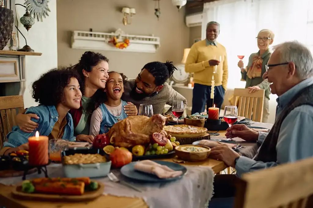 A family gathered together protected by Life Insurance