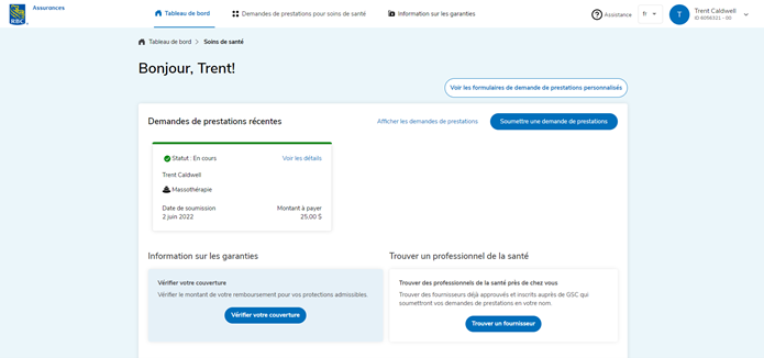 Tableau de bord des soins de santé