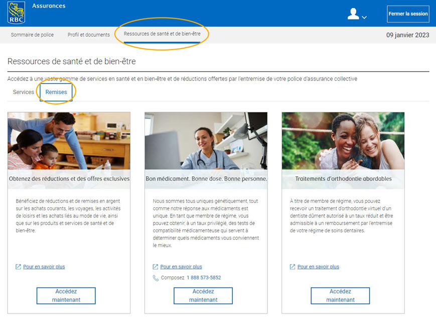 Ressources de santé et de bien-être - remises