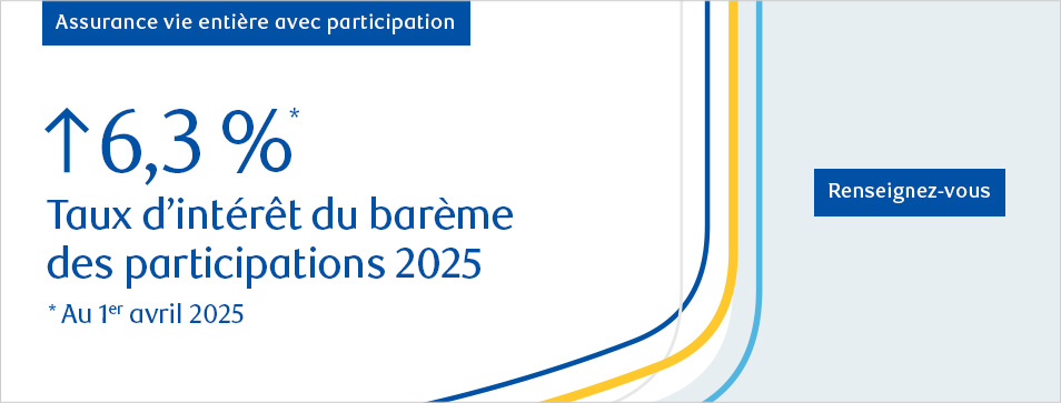 6.3% taux d'interet du bareme des participants 2025