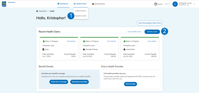 Health Claims - Submit a Claim